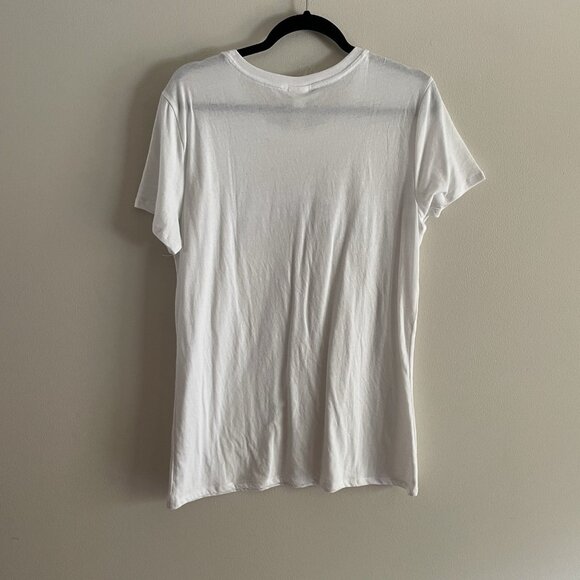 PINK Victorias Secret Women L Optic White Shine Logo Palm Trees Everyday Tee NWT - Picture 9 of 9